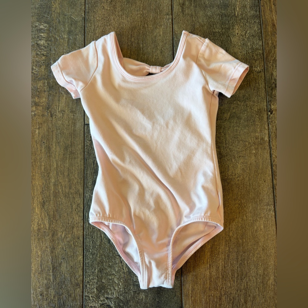 Elle Pale Pink Short Sleeve Dance Leotard